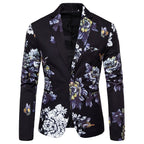 Herren eleganter Blazer mit floralen Mustern und strukturiertem Design
