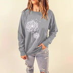 Damen Sweatshirt mit elegantem Pustlumen-Motiv
