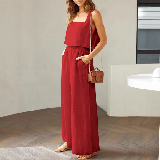 Damen luftiges Zwei-teiliges Ensemble mit lockerem Schnitt R&B