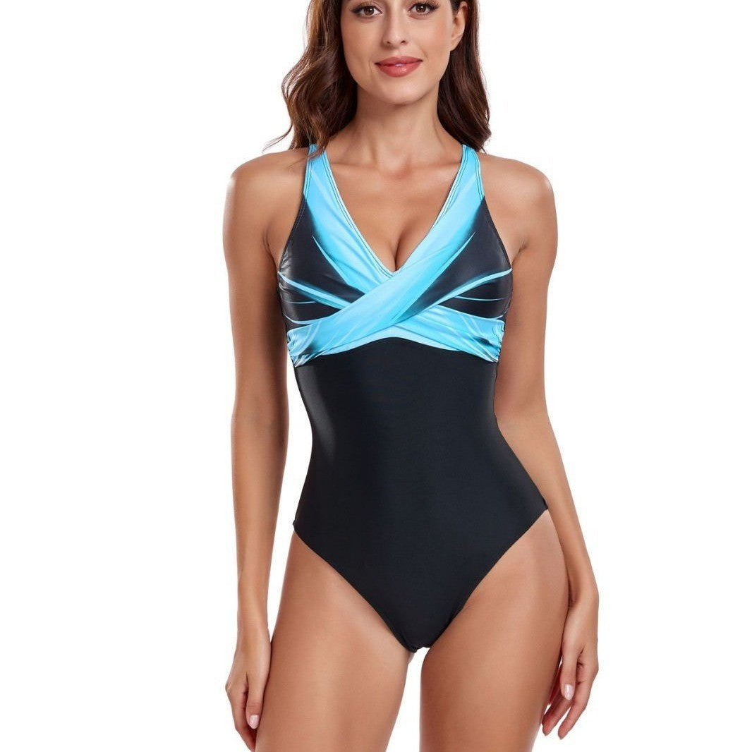 Damen Einteiliger Badeanzug mit verführerischem Cross-Over Design R&B