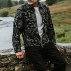 Herren Zip-Jacke mit floralem Design und praktischen Taschen