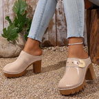 Damen Hochwertige Clogs mit Holzsohle R&B