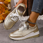 Damen Sneaker mit atmungsaktivem Obermaterial und seitlichem Reißverschluss R&B