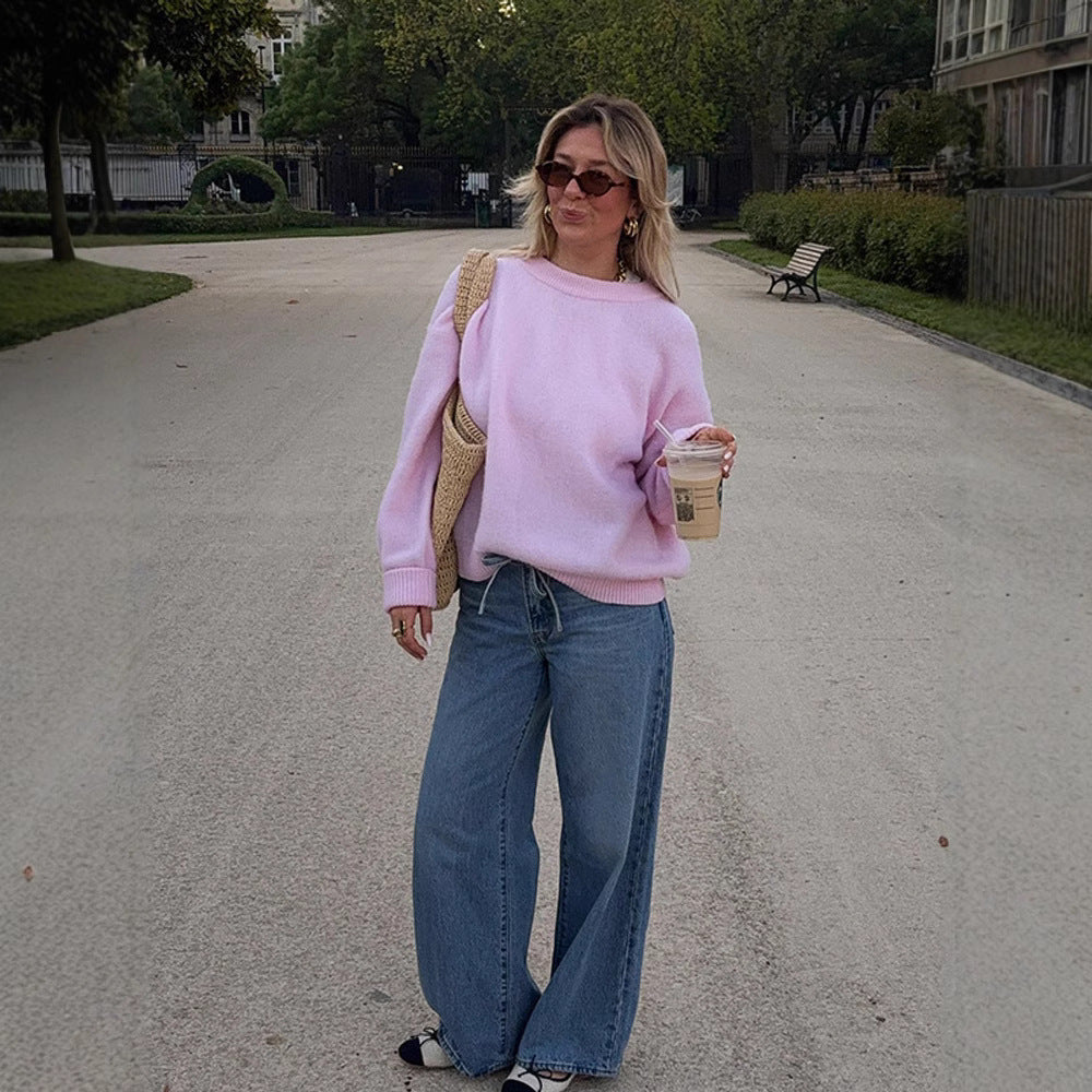 Damen lässiger Sweater mit oversized Schnitt und angenehmer Baumwollmischung R&B