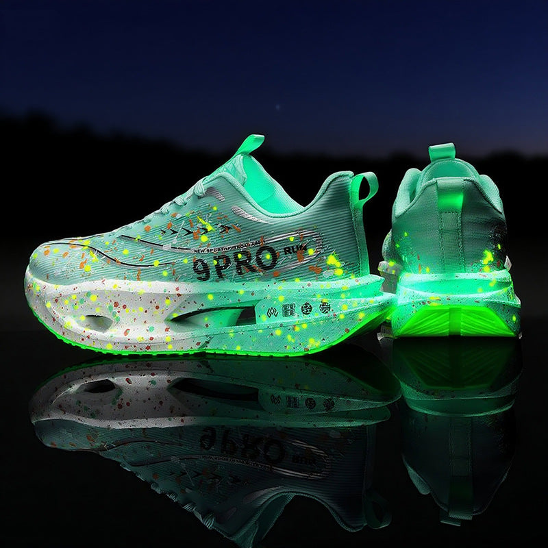 Damen Leuchtende Lauf-Sneaker mit atmungsaktivem Obermaterial und stoßdämpfender Sohle R&B