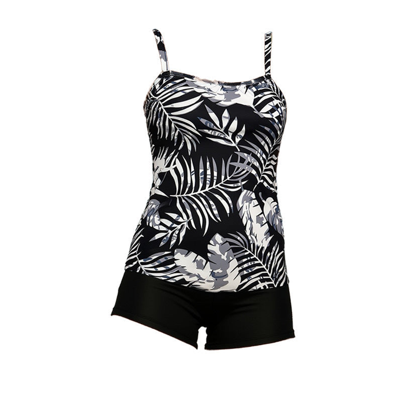 Damen Tankini Set mit floralem Oberteil und hoher Shorts