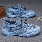 Damen Atmungsaktive Freizeitschuhe mit elastischem Schnellschnürsystem und stoßdämpfender Sohle