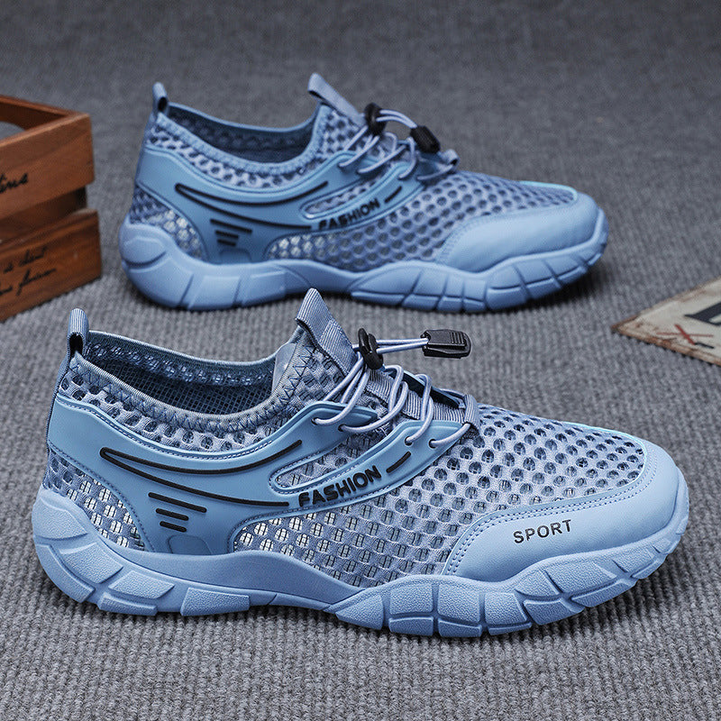 Damen Atmungsaktive Freizeitschuhe mit elastischem Schnellschnürsystem und stoßdämpfender Sohle