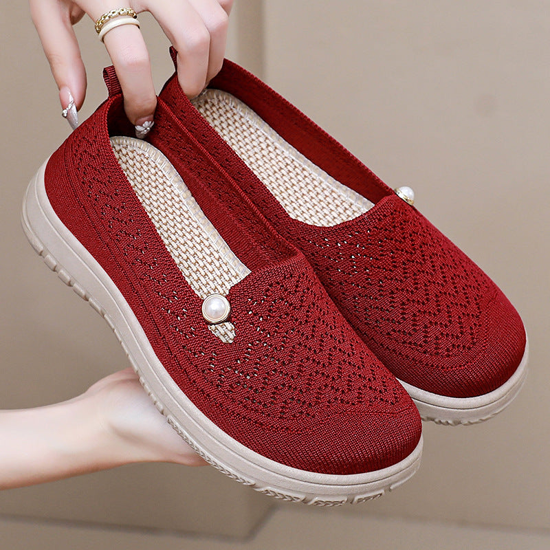 Damen Bequeme und stilvolle Slipper mit feiner Strickstruktur