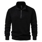 Herren modischer Sweatpullover mit stylischem Stehkragen und praktischem 1/4 Reißverschluss