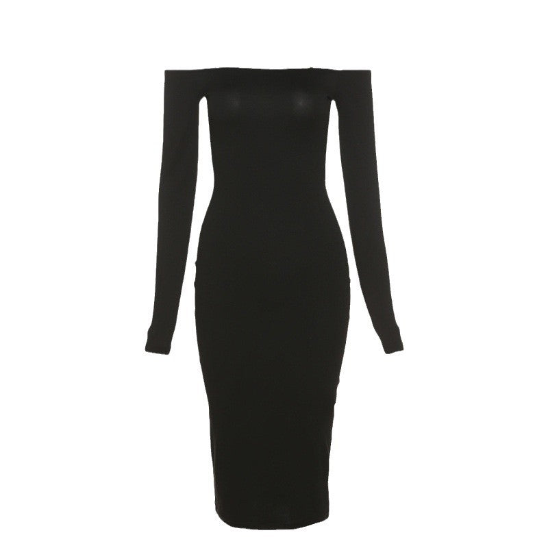 Damen Figurumspielendes Midikleid mit schulterfreier Silhouette R&B