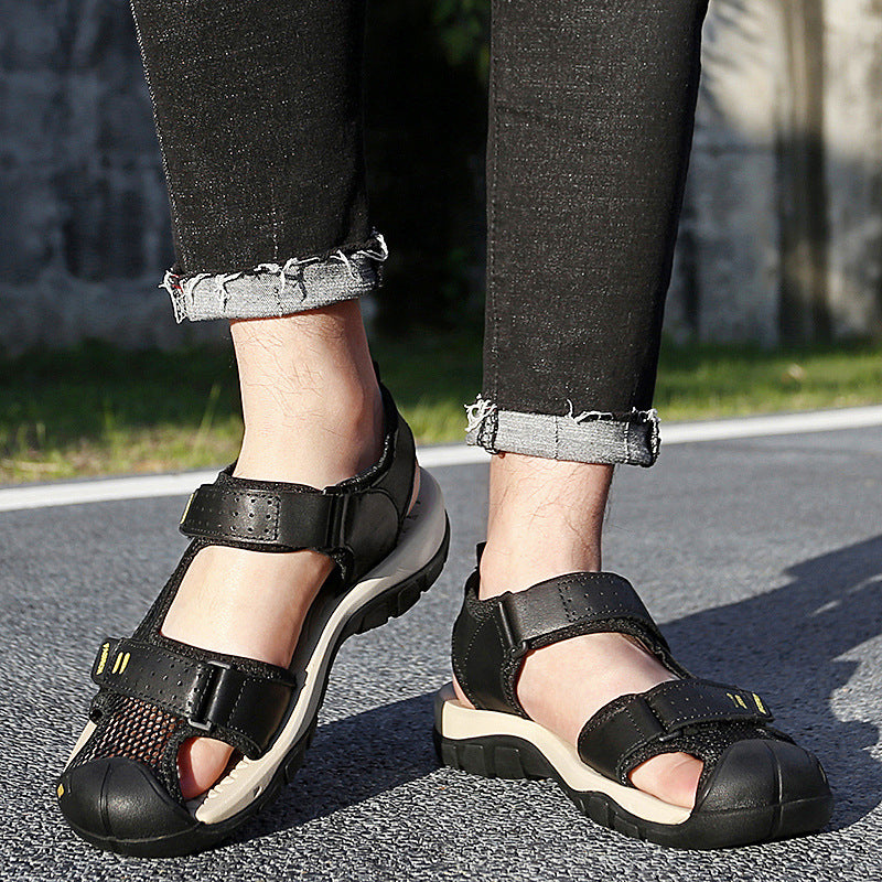 Herren Freizeit-Sandalen mit verstellbaren Klettverschlüssen und rutschfester Sohle R&B