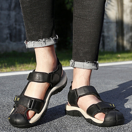 Herren Freizeit-Sandalen mit verstellbaren Klettverschlüssen und rutschfester Sohle R&B