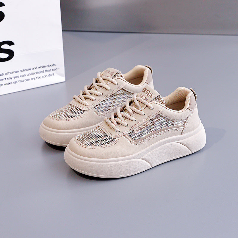 Damen modische Sneakers mit atmungsaktiven Mesh-Einsätzen und hoher Laufsohle R&B