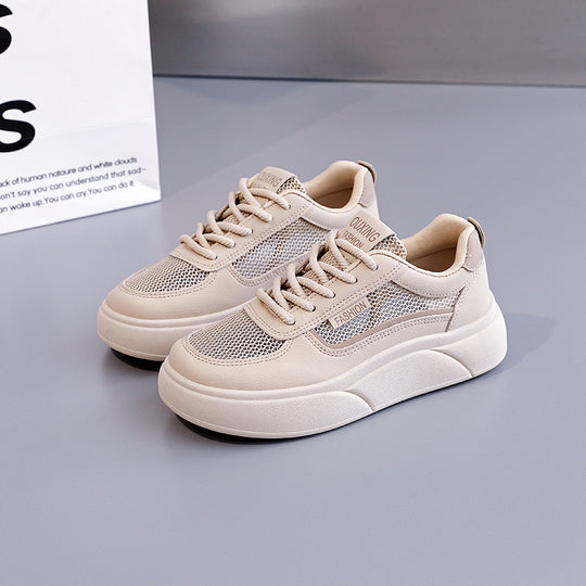 Damen modische Sneakers mit atmungsaktiven Mesh-Einsätzen und hoher Laufsohle R&B