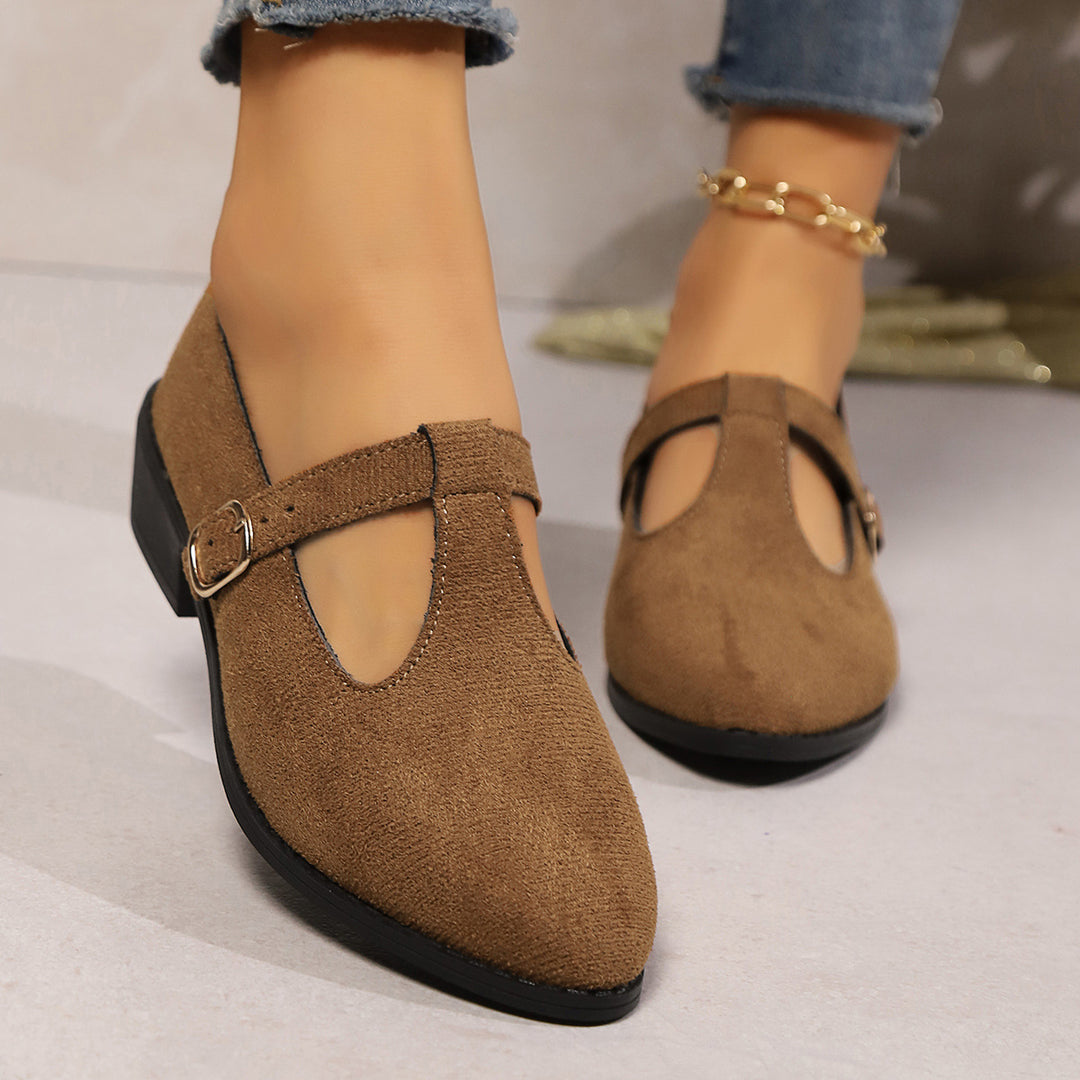 Damen Elegante Ballerinas mit verstellbarem Riemen R&B