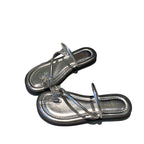 Damen elegante Flip-Flops mit funkelnden Schmetterlingsapplikationen EB