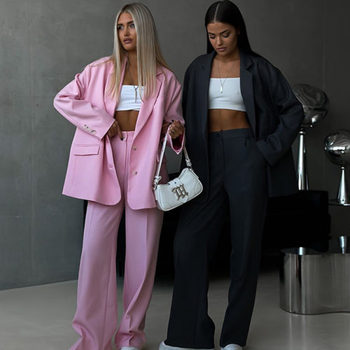 Damen elegantes Blazer-Set mit weitem Schnitt R&B