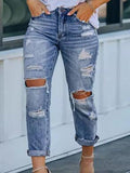Damen Ripped Jeans im Used-Look R&B