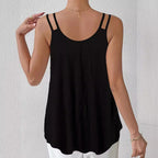 Damen luftiges Spaghetti-Träger Top mit asymmetrischem Schnitt R&B