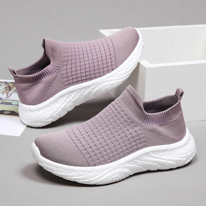 Damen Schalensneaker mit elastischem Strickoberteil und rutschfester Sohle R&B