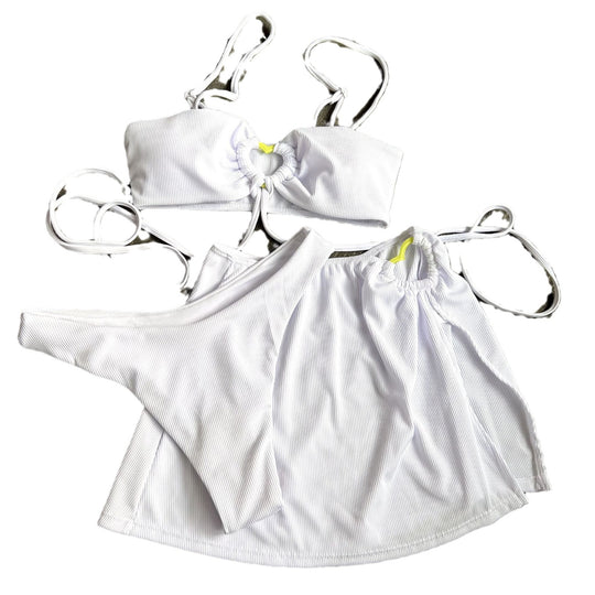 Damen Sportlicher Bikini mit Bandeau-Oberteil und lässigem Rock R&B