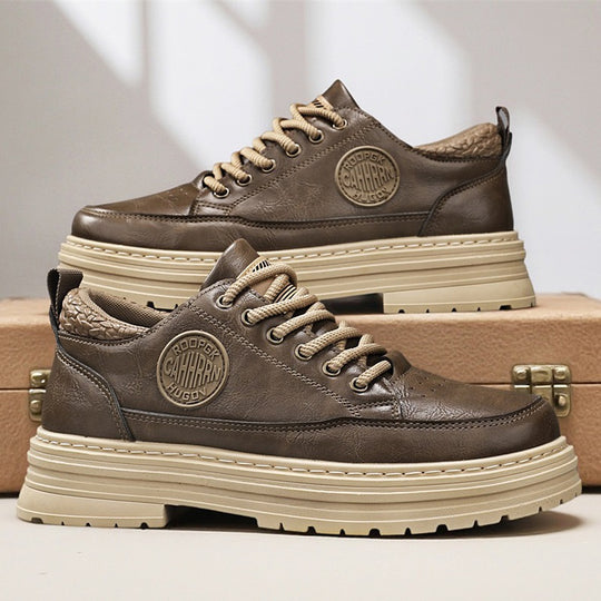 Damen Casual Leder Sneakers mit rutschfester Sohle und atmungsaktiver Oberfläche R&B