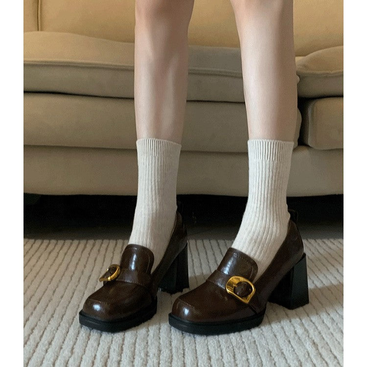 Damen elegante Plateaupumps mit schickem Schnallenakzent R&B