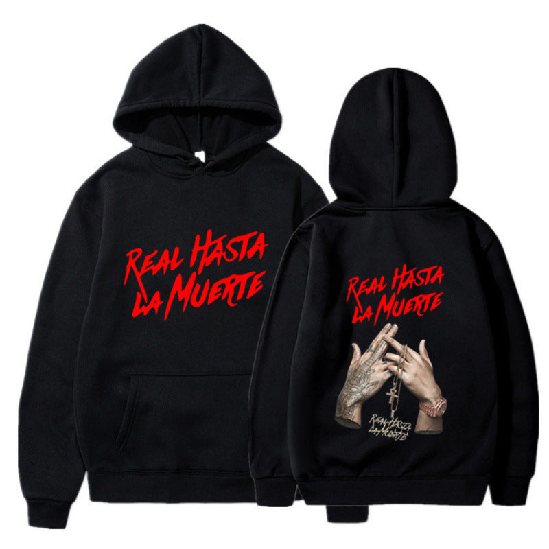 Damen Kapuzensweater mit auffälligem Schriftzug in urbanem Stil R&B