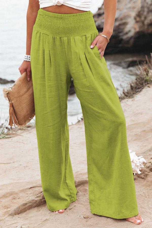 Damen weiter Sommerhose mit elastischem Bund R&B