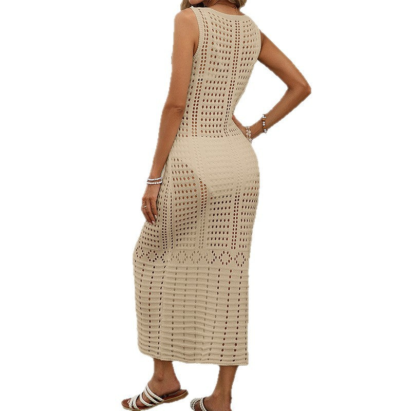 Damen luftiges Strickkleid im modischen Cut-Out Design R&B