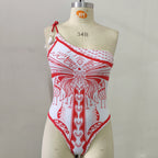 Damen Einseitiger Badeanzug mit verspieltem Design R&B