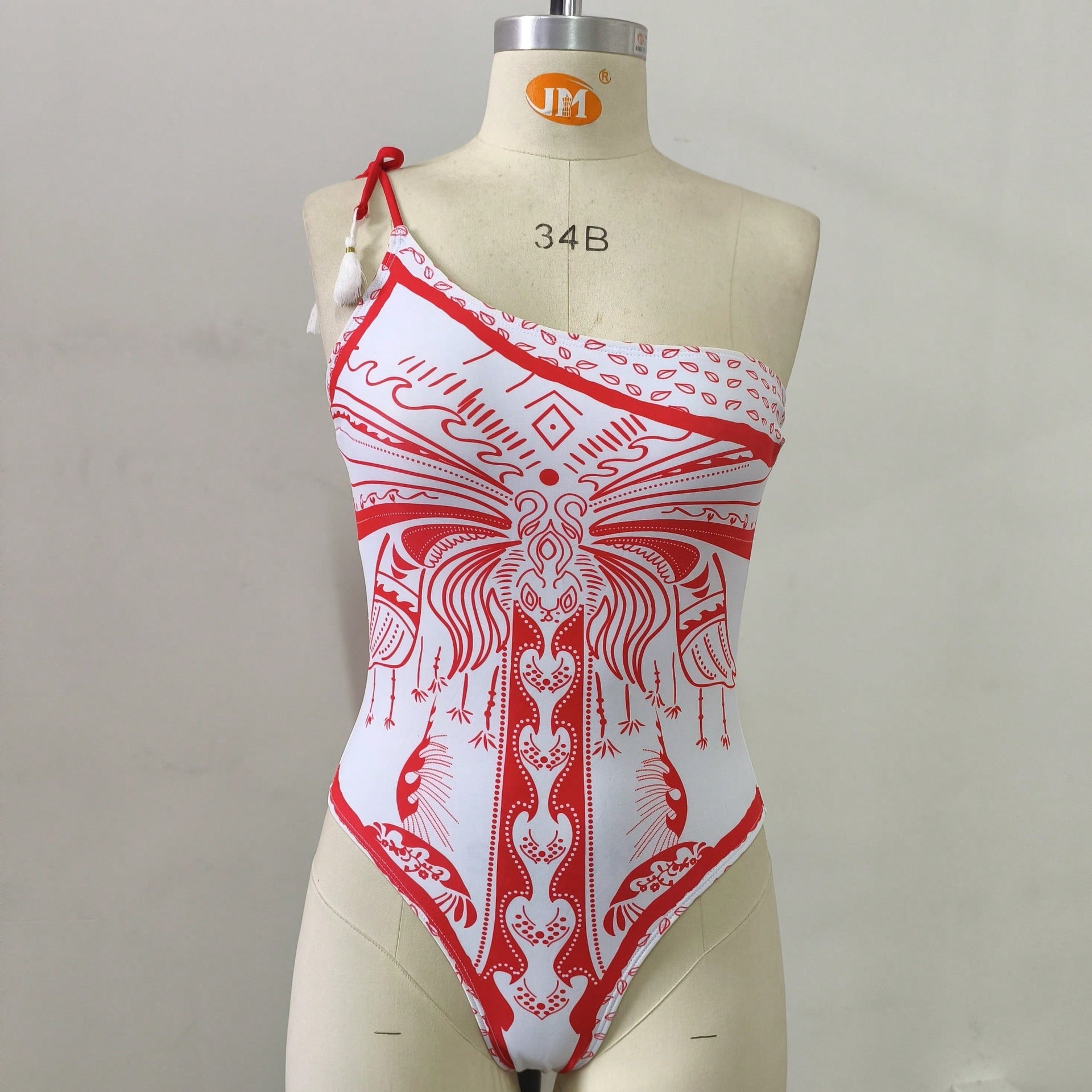 Damen Einseitiger Badeanzug mit verspieltem Design R&B