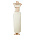 Damen Maxikleid mit raffiniertem Cut-Out-Design und attraktiver Schnürung R&B