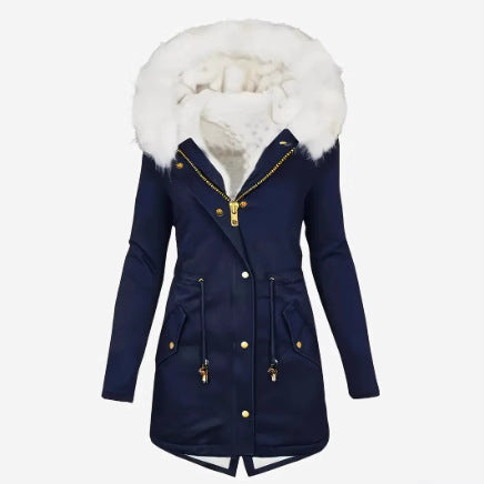 Damen gefütterte Winterjacke mit abnehmbarer Kapuze R&B