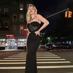 Damen Elegantes Maxikleid mit raffinierten Cut-Outs und transparenten Details R&B