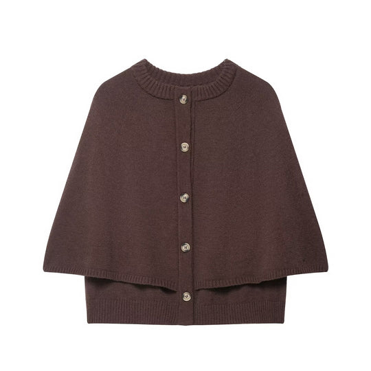 Damen Strick Poncho R&B