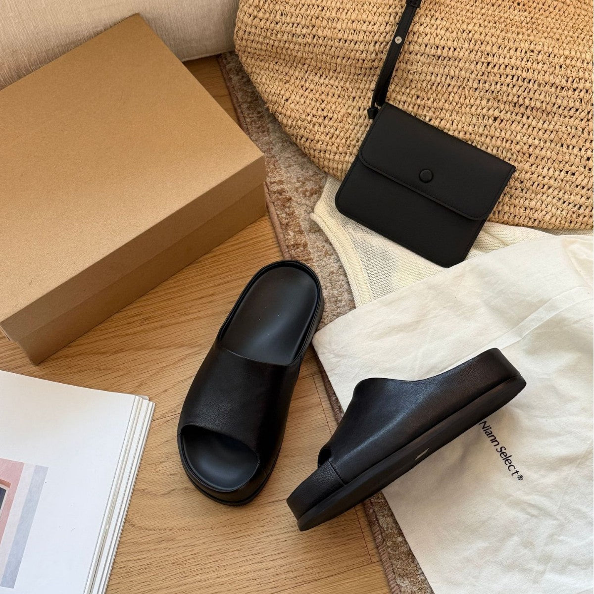 Damen Komfortable Lederriemensandalen