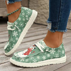 Damen Sneakers im winterlichen Design mit Schneemann-Motiv und rutschfester Sohle R&B