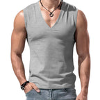 Herren nan figurbetontes ärmelloses V-Ausschnitt Muskelshirt R&B