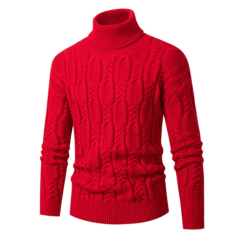 Herren Hochwertiger Rollkragenpullover mit Strukturmuster R&B