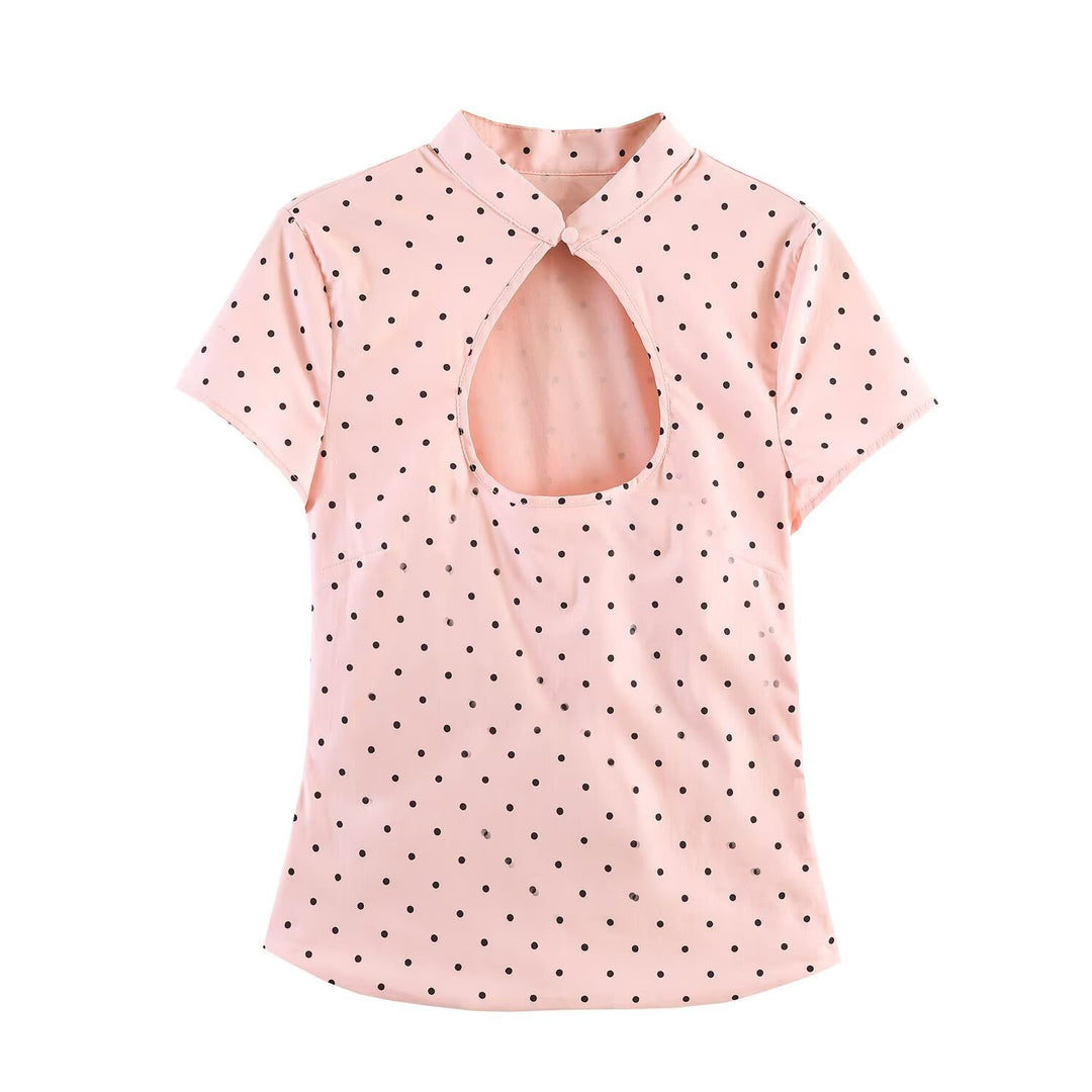 Damen Bluse mit innovativem Ausschnitt und elegantem Kragen R&B