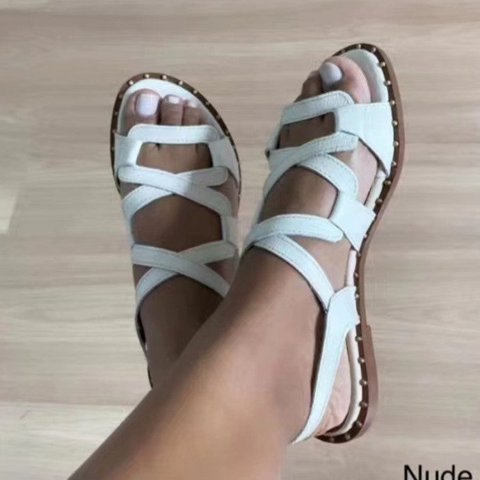 Damen farbenfrohe Sandalen mit flexiblen Riemen R&B