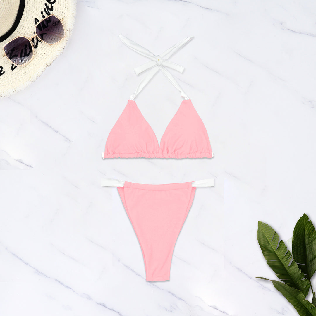 Damen Triangel-Bikini mit verstellbaren Trägern und elastischem Bund R&B