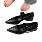 Damen elegante Mary Jane Ballerinas mit modischer Schnallenverzierung R&B