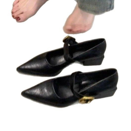 Damen elegante Mary Jane Ballerinas mit modischer Schnallenverzierung R&B