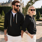 Herren modischer Kapuzenpullover mit strukturiertem GewR&Be und praktischen Reißverschlussdetails R&B