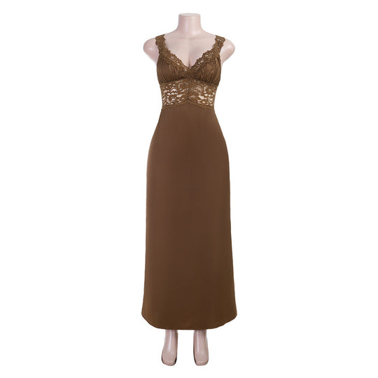 Damen Spitzen Maxikleid mit elegantem Unterbrustdesign R&B