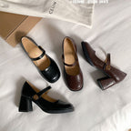 Damen modische Mary Jane Pumps mit komfortablem Blockabsatz R&B