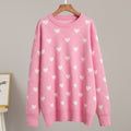 Damen Gemusterter Strickpullover mit Herzmotiv und lässigem Schnitt R&B